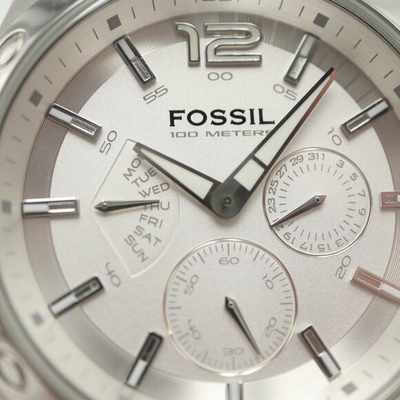 Mens Fossil Multifunction Watch 41mm Silver Tone Day Date Stainless Steel BQ9327 - Picture 7 of 14
